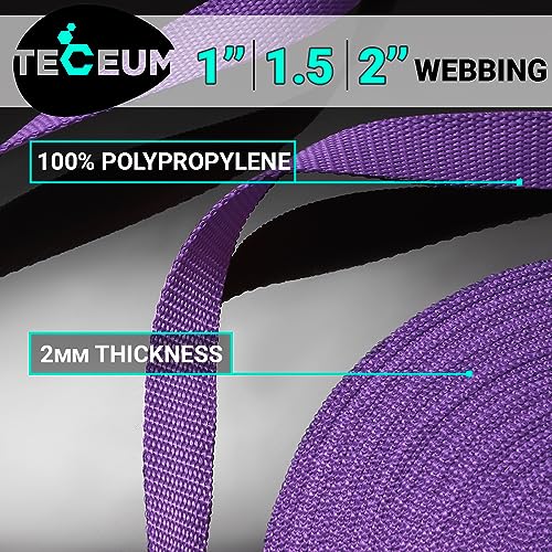 Image of TECEUM 3 /4 inch & 5 /8 inch & 1 inch & 1.5 inch & 2 inch Webbing - 10 25 50 Yards - 40+ Colors - Heavy Duty 1 Inch 1.5 Inch 2 Inch Backpack Straps - Webbing for Outdoors Indoors Crafting DIY