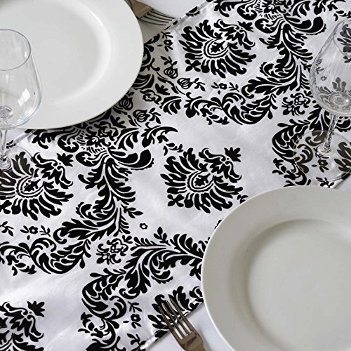 BalsaCircle Flocking Taffeta Table Top Damask Runners, 12