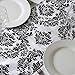 BalsaCircle Flocking Taffeta Table Top Damask Runners, 12" L x 108" W, Black