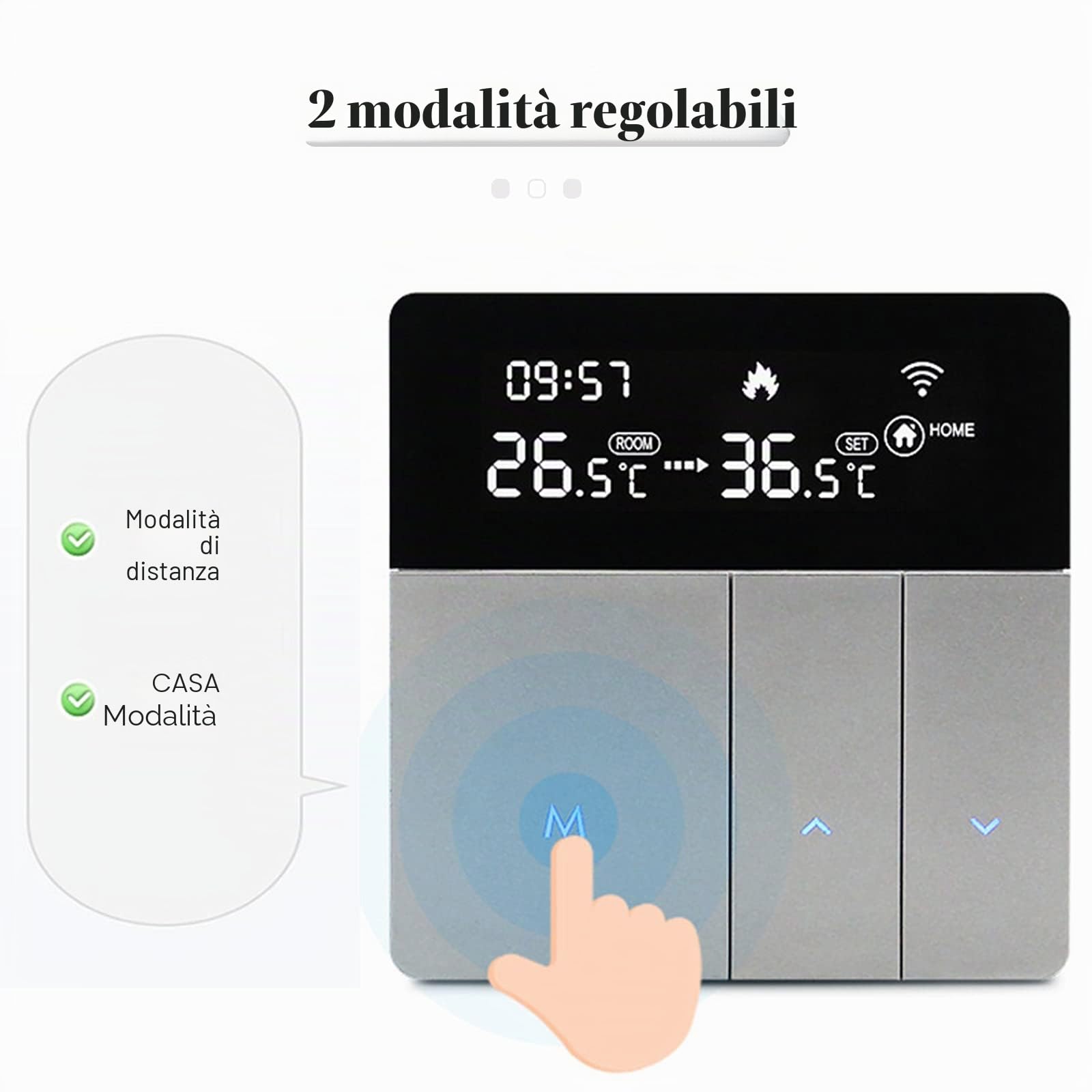 (Smart Thermostat) WIFI Termostato intelligente con display LCD Termostato intelligente per riscaldamento Termostato APP e controllo vocale Regolatore di temperatura costante per interni Termost