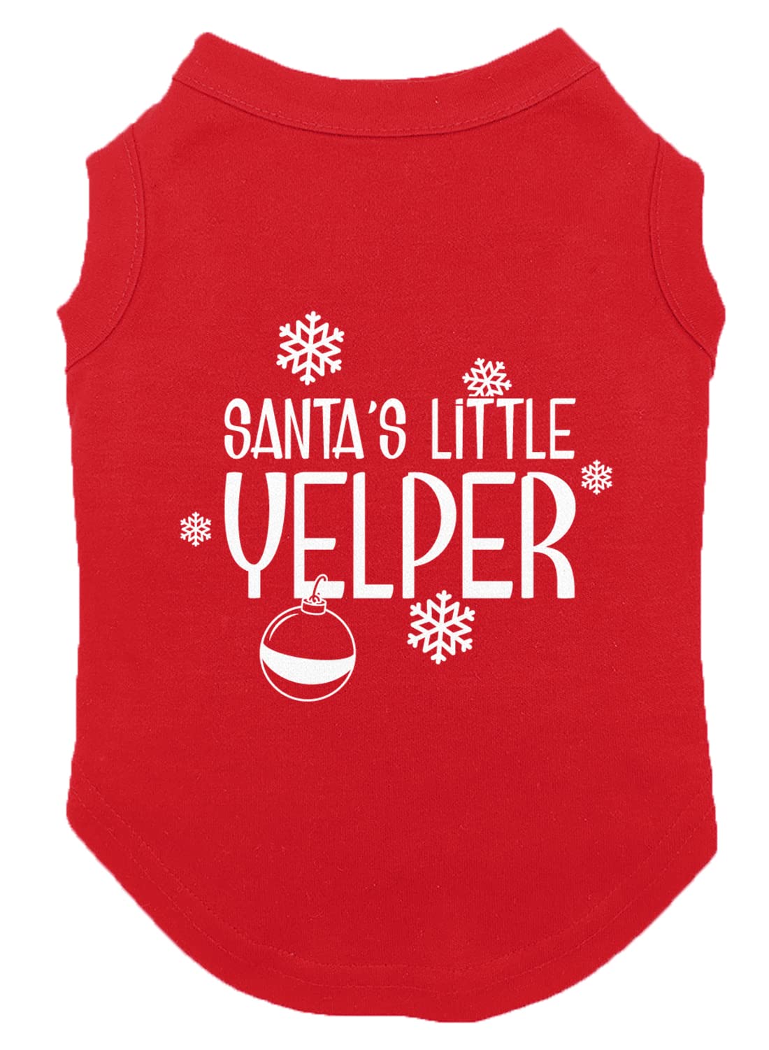Santa's Little Yelper - Bark Xmas Christmas Santa Claus Dog Shirt (Red, Small)