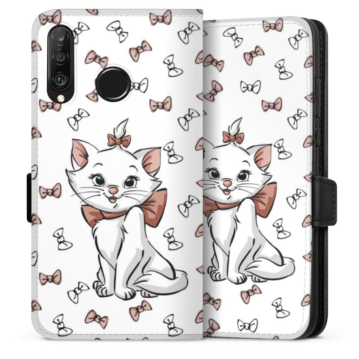 DeinDesign Etui Compatible avec Huawei P30 Lite Premium Etui Folio Etui magnetique Aristochats Marie Disney Chat