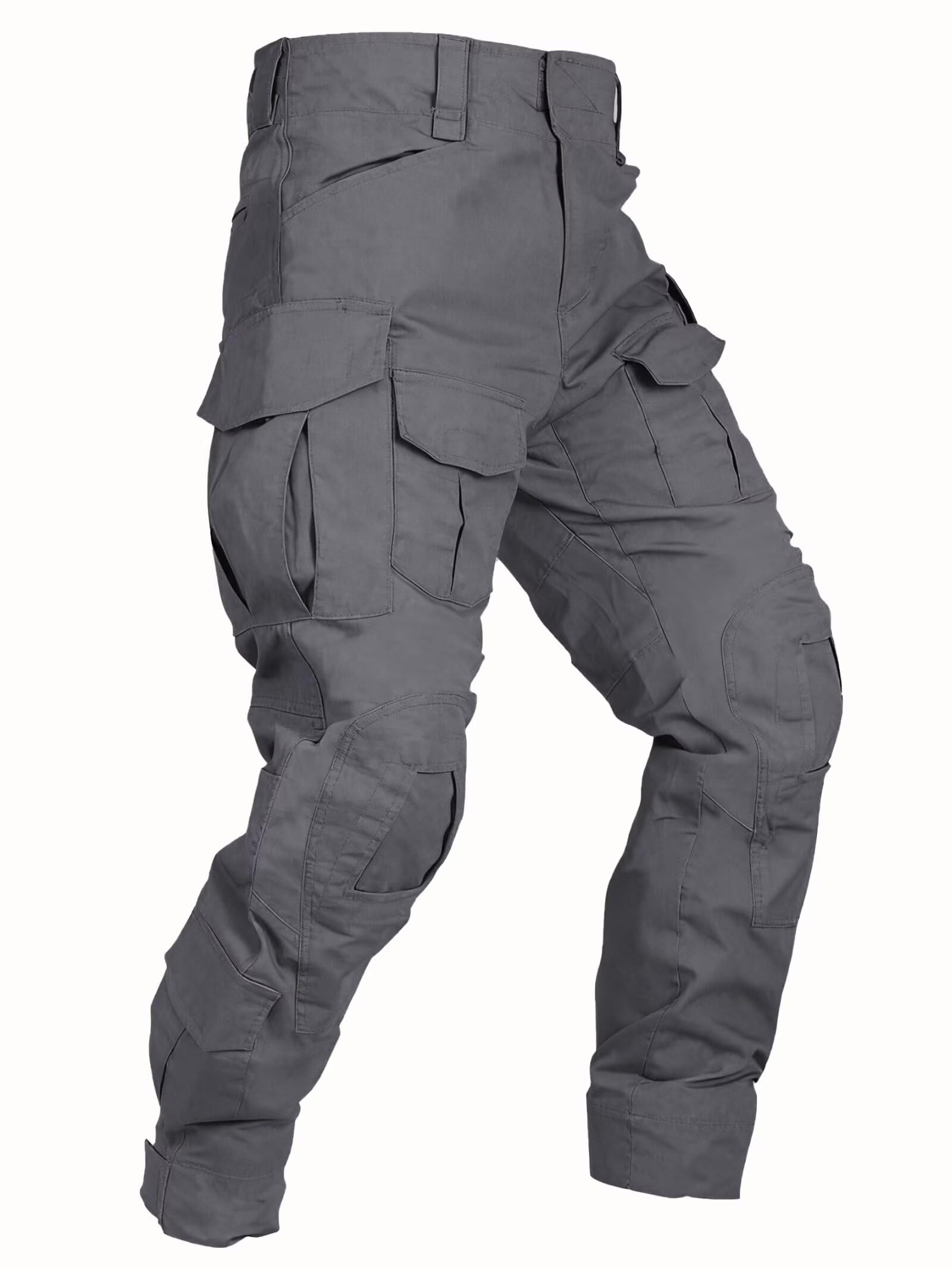 Vatinnt Men's Grey Hiking Tactical Trousers Waterproof Camouflage Combat Cargo Trousers Outdoor Military Work Pant With Multi-Pocket G3wf 38