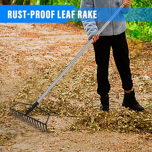 BARAYSTUS Garden Arch Rake for Lawns Heavy Duty Stainless Steel ...