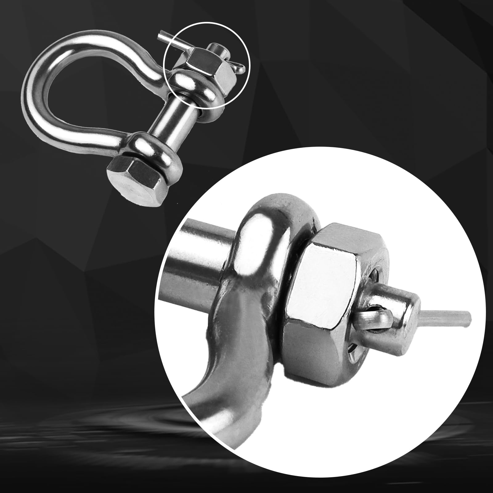 Grillo di ancoraggio per barche 1/4" 5/16" 3/8" 1/2" (4 dimensioni) Grillo in acciaio inossidabile 316 Marine Grade Bow Grillo con Cotter Pin