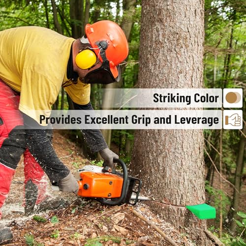 Image of UNCO- Tree Felling Wedges with Spikes, 4 pcs, 5.5 inch and 8 inch, Green, Plastic Wedges for Tree Cutting, Logging Tools and Equipment
