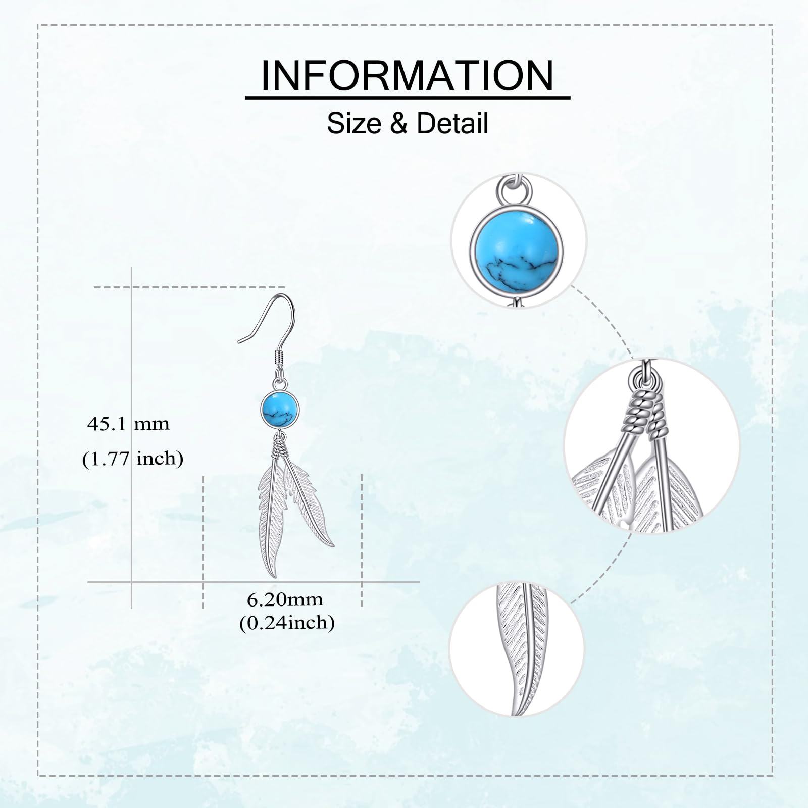 DAYLINLOVE Federn Ohrringe 925 Sterling Silber Feather Ohrringe Federn Schmuck Geschenk für Frauen Mädchen