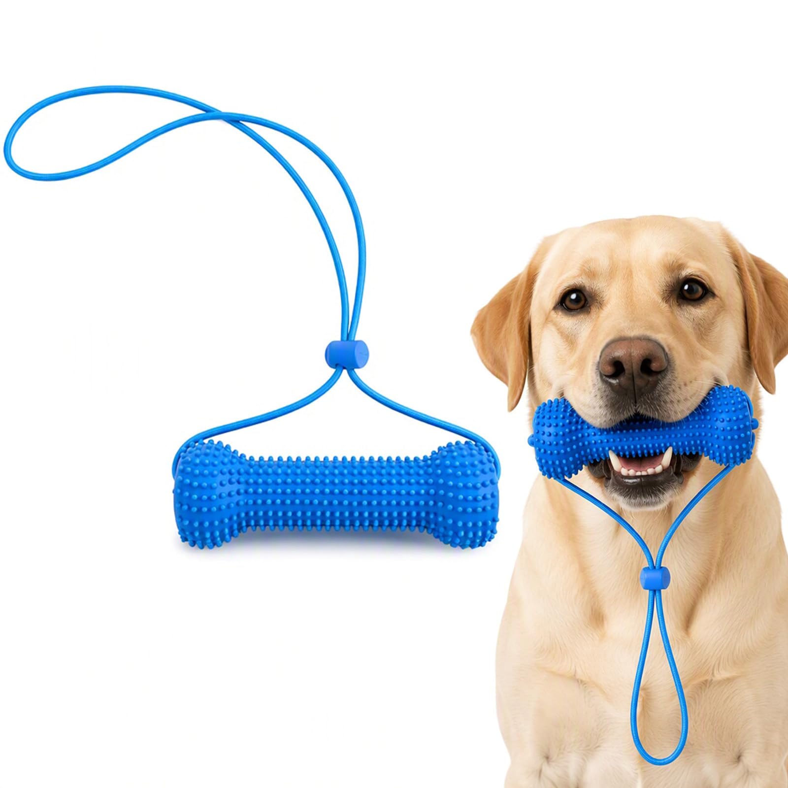 Rovelin Dual-Action Dog Toothbrush Dental Chew Toy, Reusable Teeth Cleaning