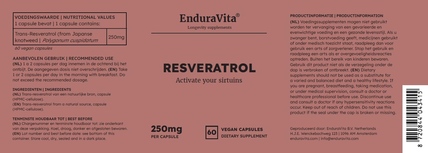 Capsule di resveratrolo 60x250 mg