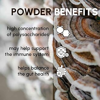 Turkey Tail Mushroom Powder 8 oz - Natural Mushroom Supplement, Contains PSP and PSK, Pet Friendly