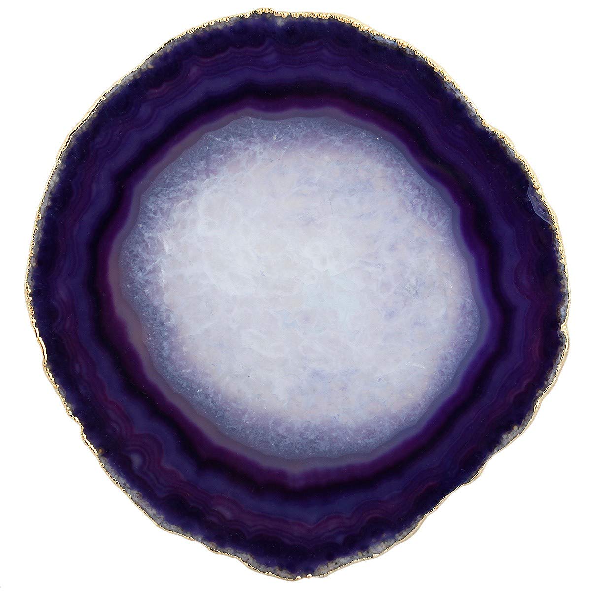 Pierres de géode d'agate rockcloud à bord plaqué or pour lithothérapie 10cm