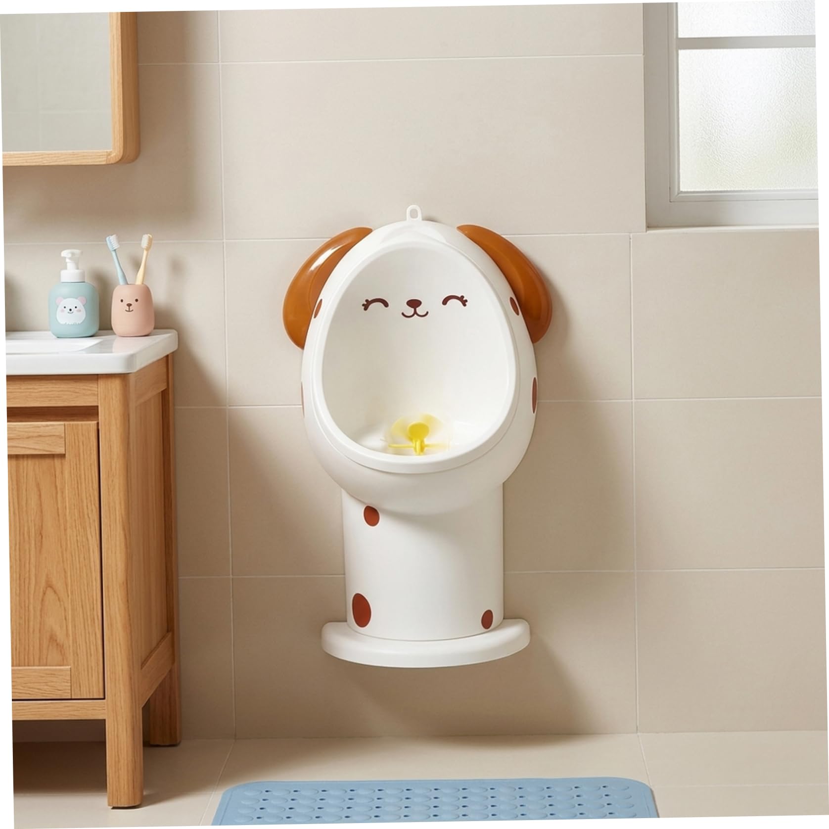 Orinal infantil para niños con divertido diseño de molino de viento, urinario infantil de altura ajustable montado en la pared para niños para entrenamiento de orinal