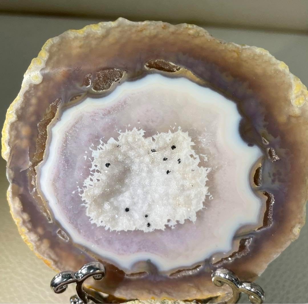 トレジャー瑪瑙 ドゥルージーアゲート 聚宝盆 雪模様 シュガー