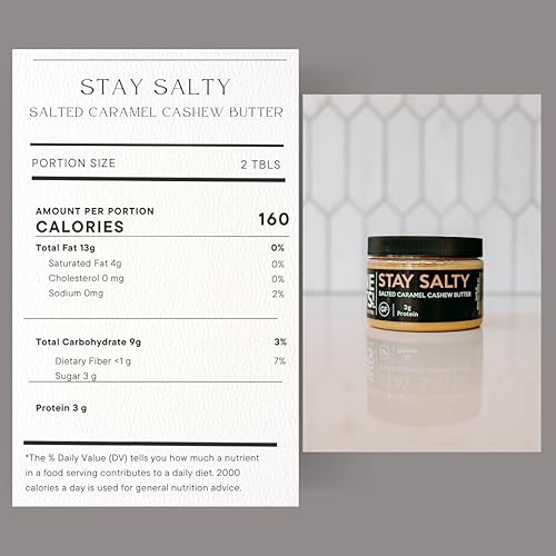 Miniatura 3 de Gone Nuts Co Mantequilla de anacardo con caramelo salado, sin palma ni aceites hidrogenados, mantequilla de nuez gourmet para untar