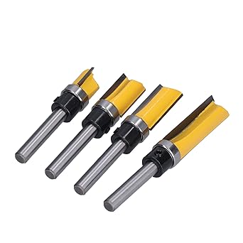 Straight Bits, Carbide Flush Trim Router Bit 1/2in Diameter Milling with Storage Box for Wood for Plywood for Light Work