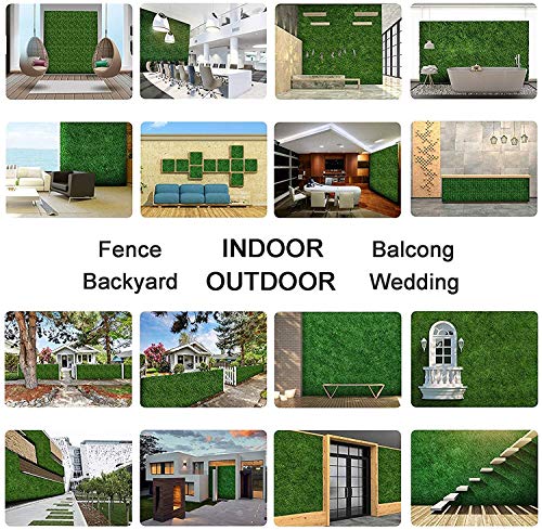 Shiwaki 60x40cm (23.62"x15.75") Green plant wall simulation plant wall home decoration background flower wall-encryption big grass plus flowers - Image 3