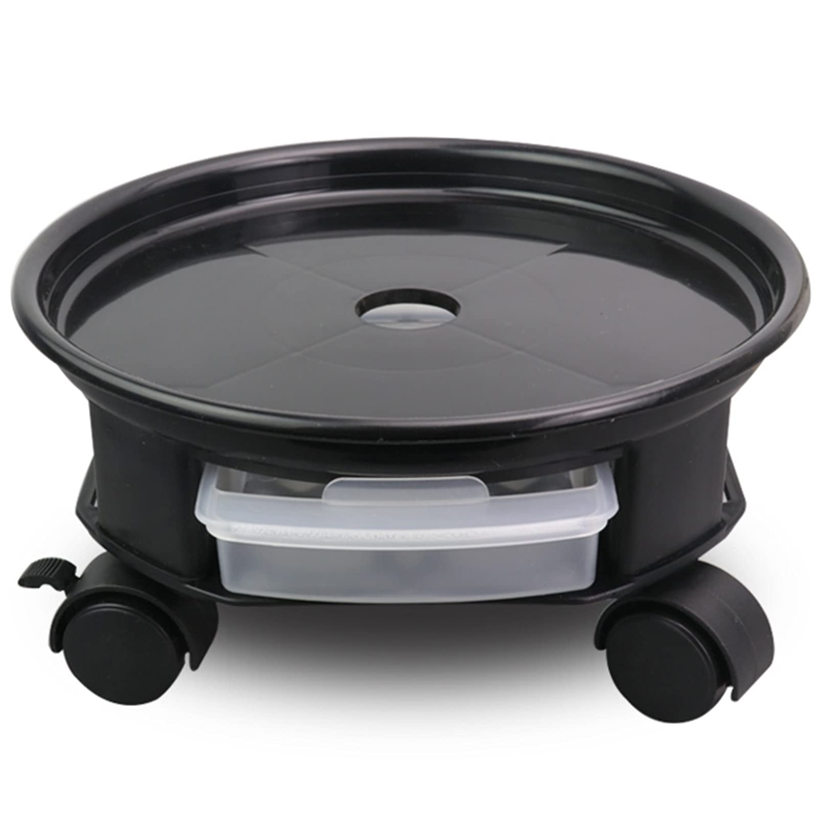 HPTHLY Round Planter Caddies Movable Flower Pots Thickened Swivel Trays Plastic Flower Pot Base With Wheels With Brakes Flower Pot Base/A/M (A M)