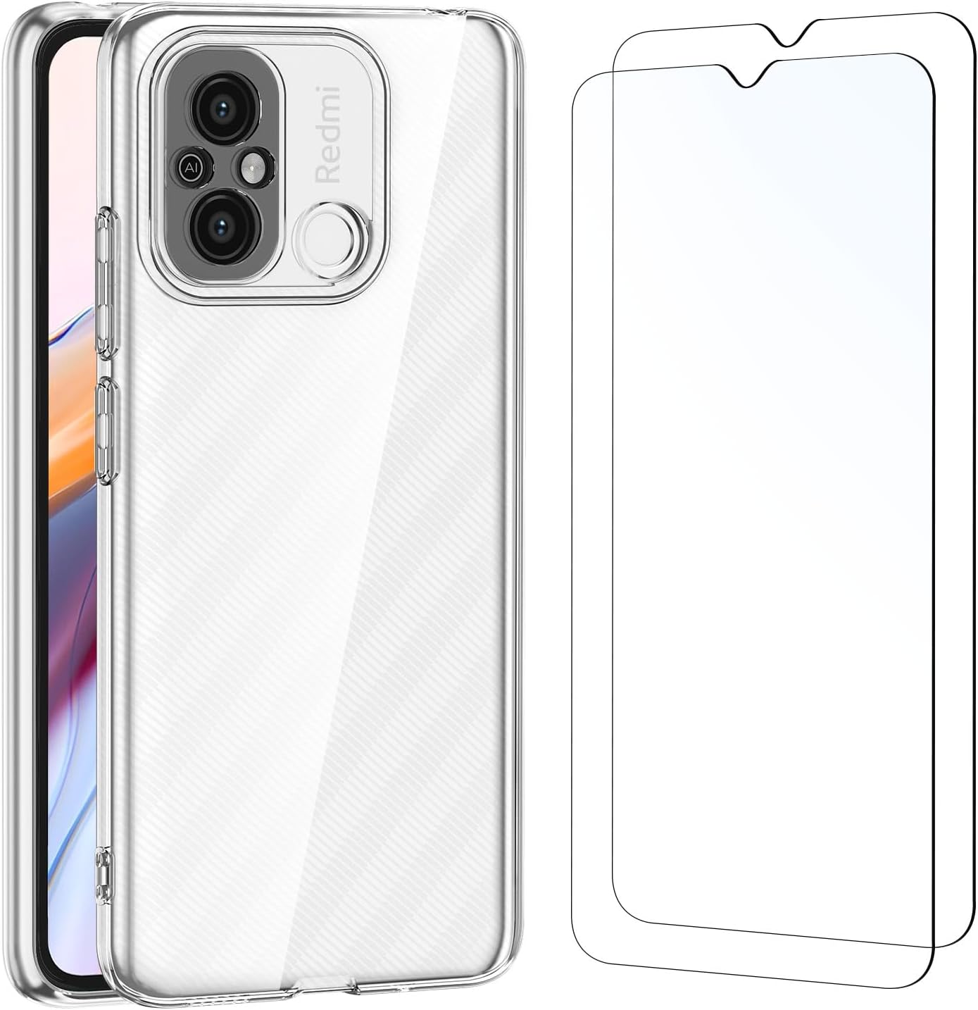 Kit Protection Xiaomi Redmi Note 10S - 2 Verres Trempé + Coque Rigide Novago - Multicouleur