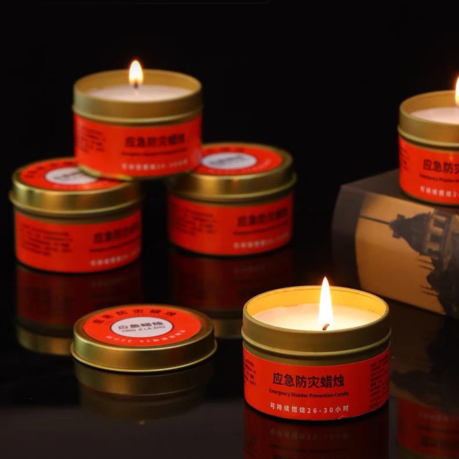 5 Velas De Supervivencia, Emergencia A Granel, 30 Horas Resistentes Al Vela En Tarro Para, Equipo De Iluminación De Cortes De Energía, Paraemergencia, Camping, Senderismo