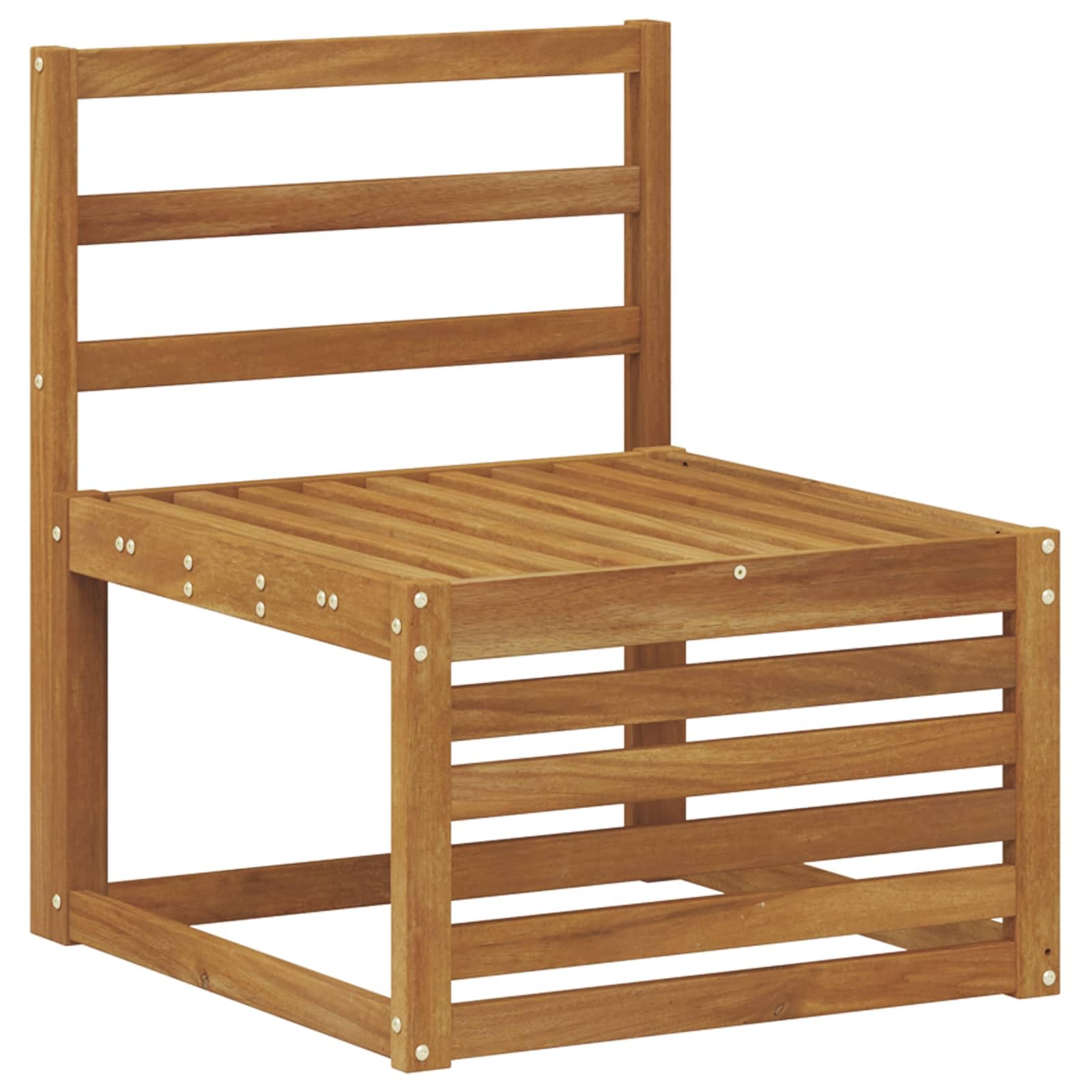 Ecksofa Set 6-teilig aus massivem Akazienholz Natur, Gartenmöbel Moebelgarnitur mit Tisch und Sitzgruppe, Flexible Wohnlandschaft für Terrasse und Poolbereich