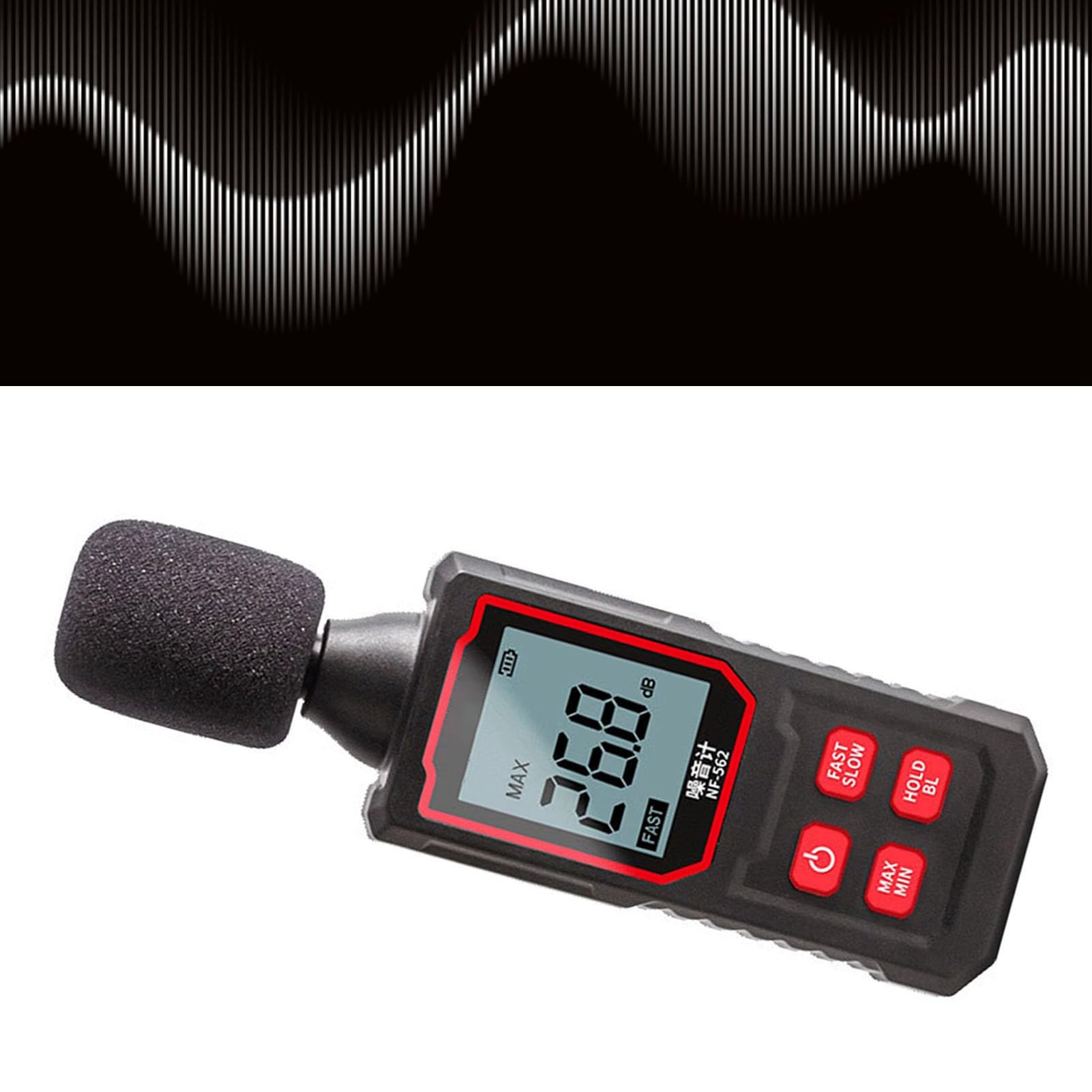 EVTSCAN Decibel Meter,Sound Levels Meter with 30 – 130 dBA Measuring Range,Noise Tester with LCD Backlit Display for Classroom, Noisy Neighbor, Factory