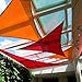 Patio Paradise 16' x 16' x 16' Sun Shade Sail Triangle Canopy Shade Cloth Fabric Sunlight Block Patio Pergola Cover HDPE Deck Awning for Outdoor Backyard Roof Shading, Orange