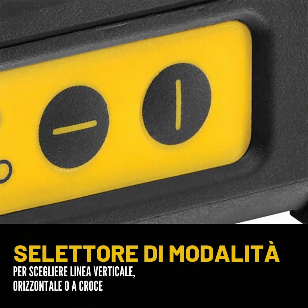 DEWALT DW088CG-XJ, Tracciatore laser con raggio verde, classe 2. 2 linee a croce orizzontale e verticale. Precisione +/- 3mm a 10 metri. Raggio di utilizzo 30 metri. 3 x alcaline tipo AA