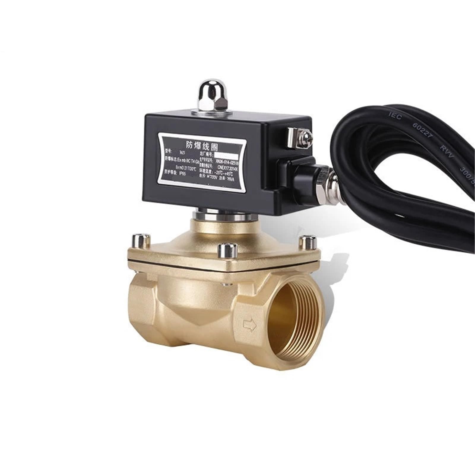 DN40 Normally Closed Brass Explosion Solenoid Valve for Gas Natural Gas(24VDC)