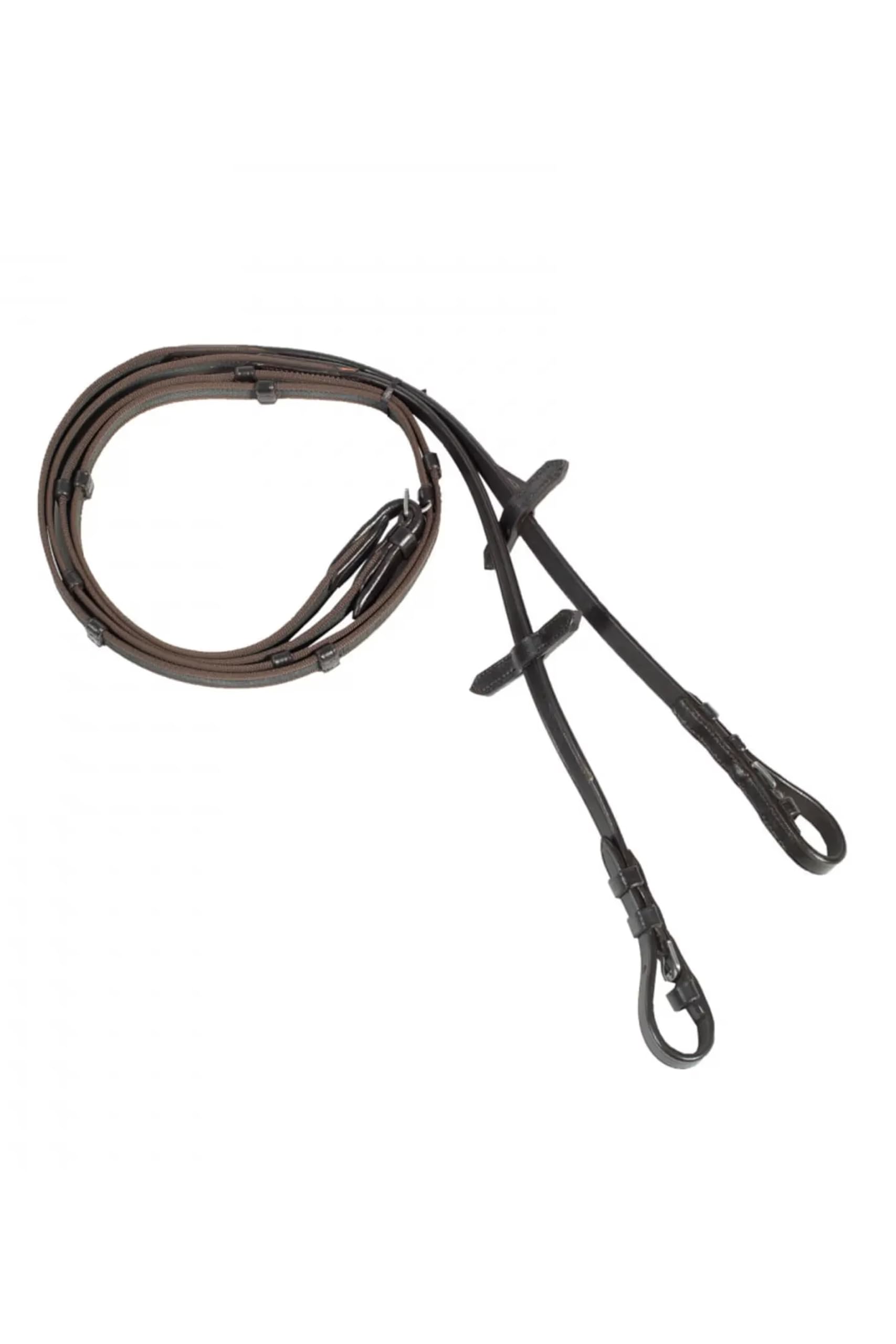 HORZE Slender Grippy Horseback Riding English Web Reins with Hand Stops