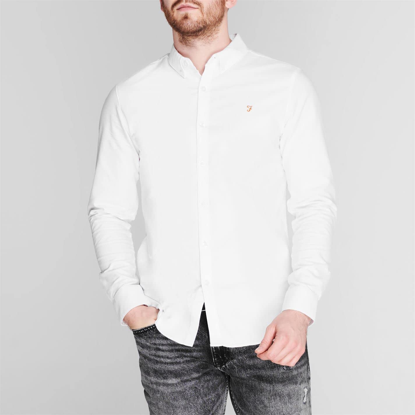 FARAH Koszula Mężczyźni Brewer Cotton Oxford Slim Fit Shirt (1 w zestawie)