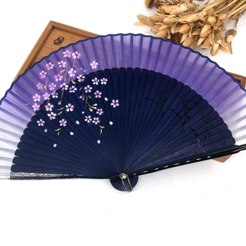 Ventilateur pliant de mariage en bambou peint pour cadeaux d'invités et fêtes d'été