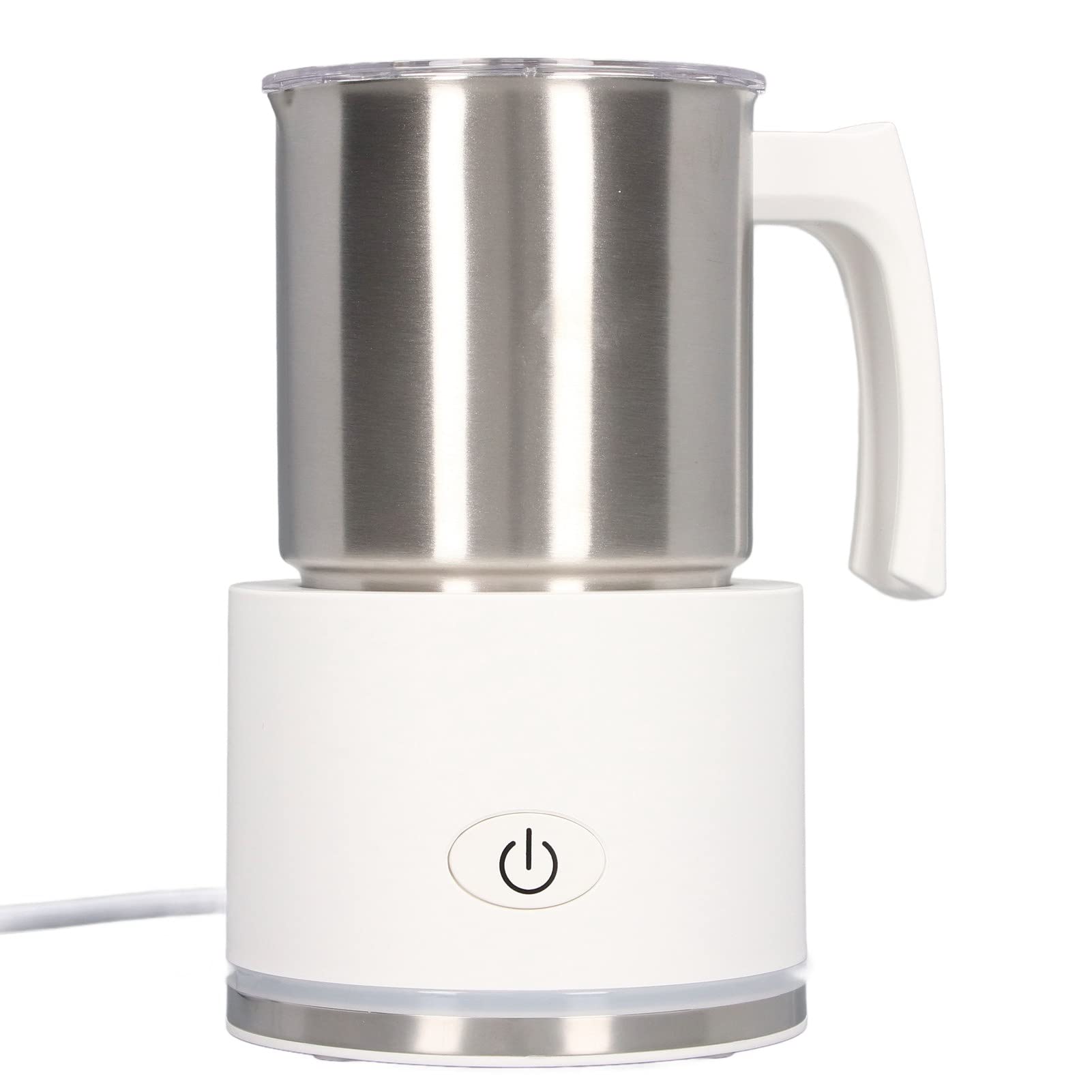 Haofy Espumador de Leche Eléctrico Jarra de Acero Inoxidable de 250 Ml con Funcionamiento Silencioso y Diseño Desmontable para café en Casa, Rutina Matutina, Cocina Pequeña (WHITE)