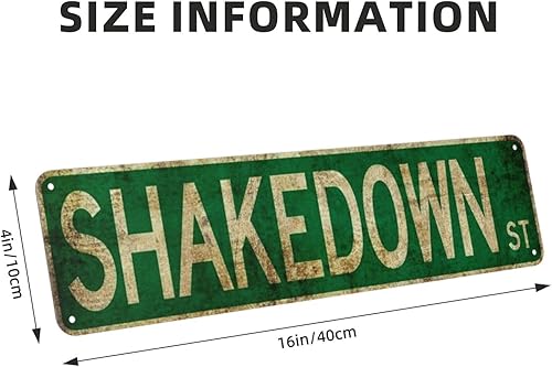 Miniatura 2 de Shakedown - Letrero de camino retro con texto en inglés "Street Signs" de 4 x 16 pulgadas, decoración de pared de aluminio para cueva de hombre,