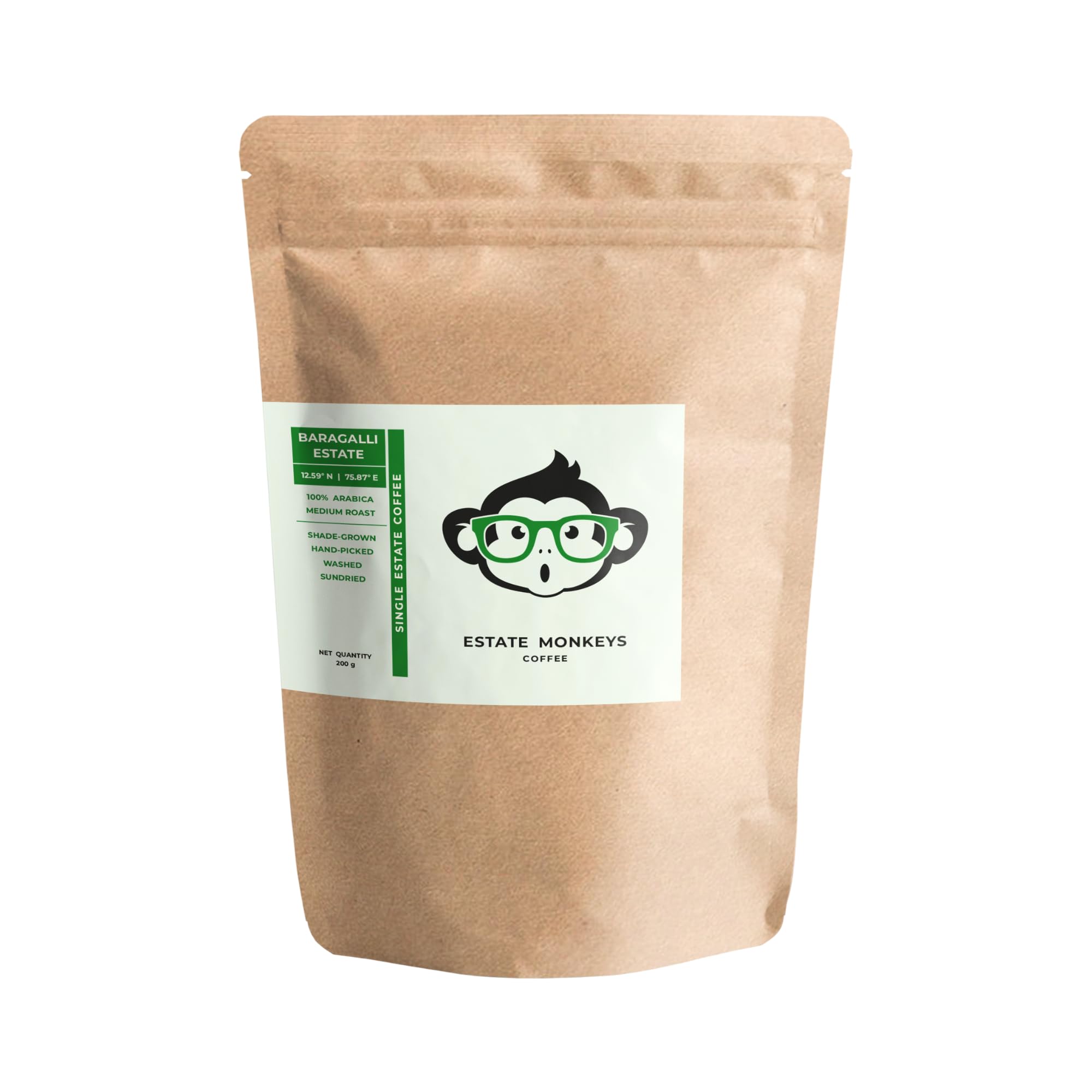 ESTATE MONKEYS Baragalli Estate - Medium Roast 200 g | 100% Arabica Plantation Single Estate Coffee (Aeropress) (B096KRNT96) Amazon Price History, Amazon Price Tracker