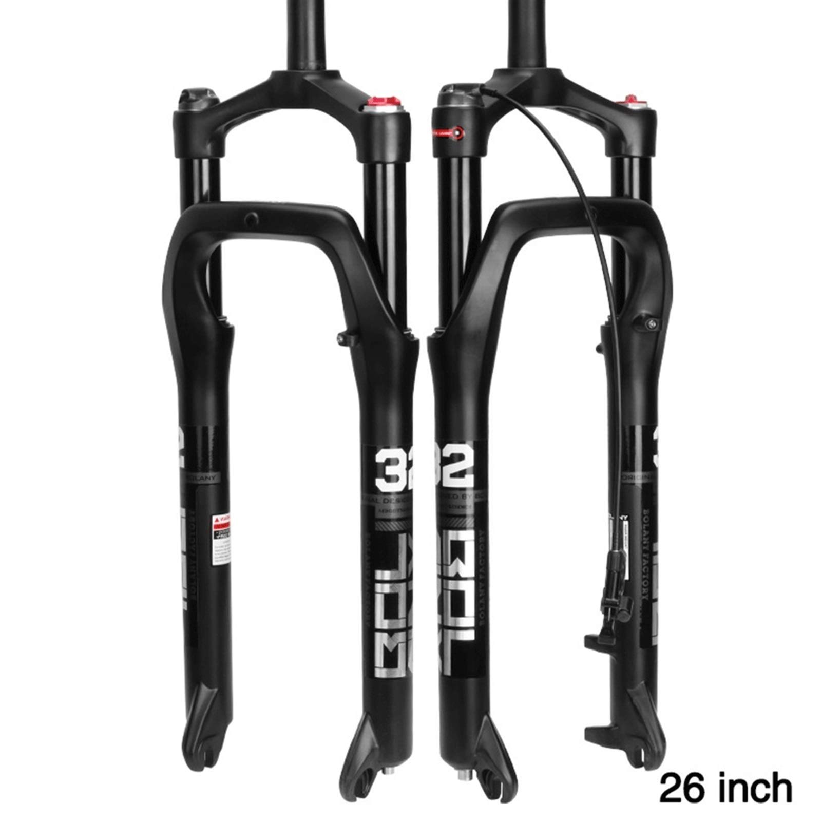 Ciclismo Sospensioni Forcella Bici Elettrica BMX 26 MTB Fat Sospensione Pneumatica 4.0 Pneumatici 1-1/8" Corsa 100mm Mozzo 135mm Freno Disco HL RL QR 9mm Forcella Bicicletta per Neve Spiaggia CX