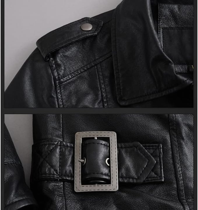 Men's Resident RE6 Evil Leon S Kennedy Leather Jacket | Motorcycle Leather Jacket with Stripes Sleeves3