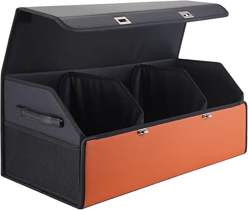 Noaman Leather Trunk Organizer for SUV - Large Car Trunk