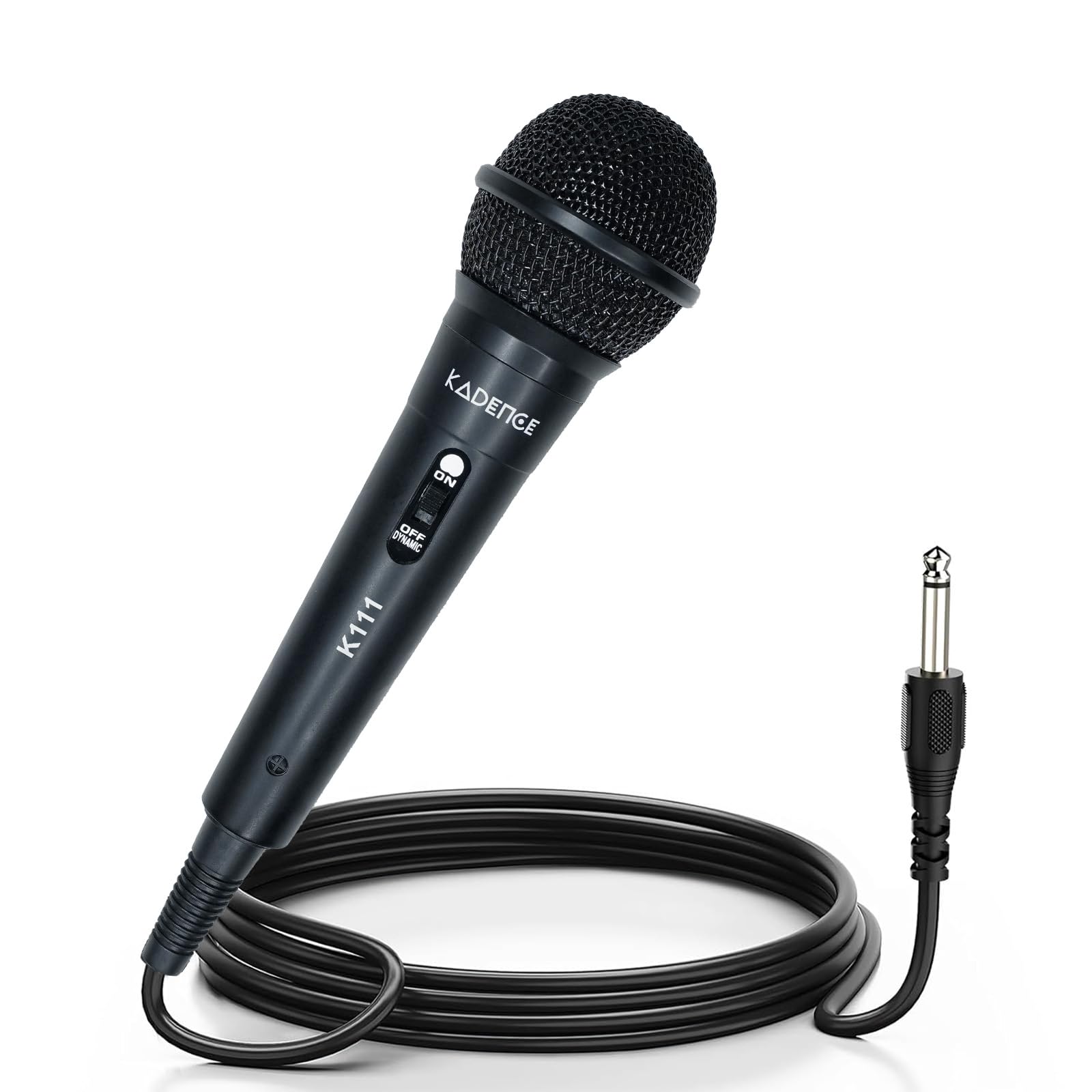Kadence K111 Dynamic Microphone with 3mt Wire Cable for Singing, karoke XLR Cable, with On/Off Switch