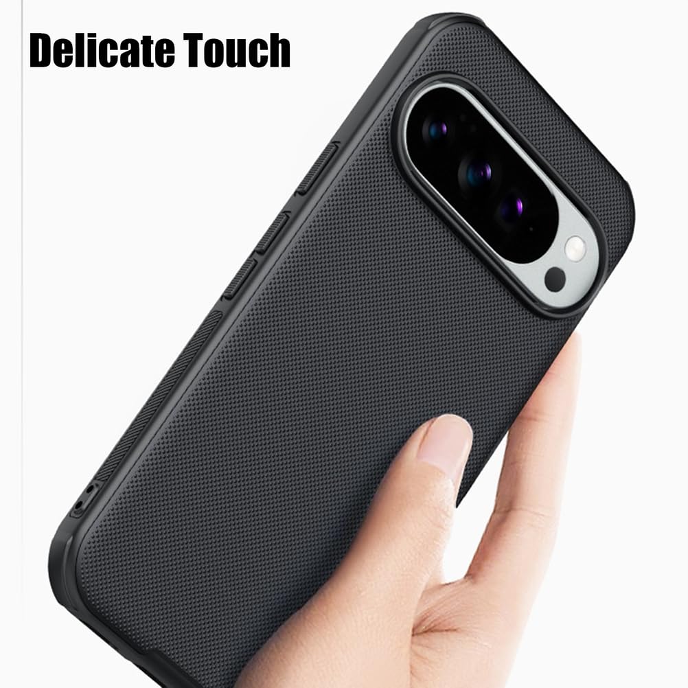 Magnetisch Hülle für Google Pixel 10 Pro/10 Pro XL/10, Ultradünne Gefrostet rutschfest Schutzhülle Drahtlose Aufladung Handyhülle,Schwarz,10 Pro XL