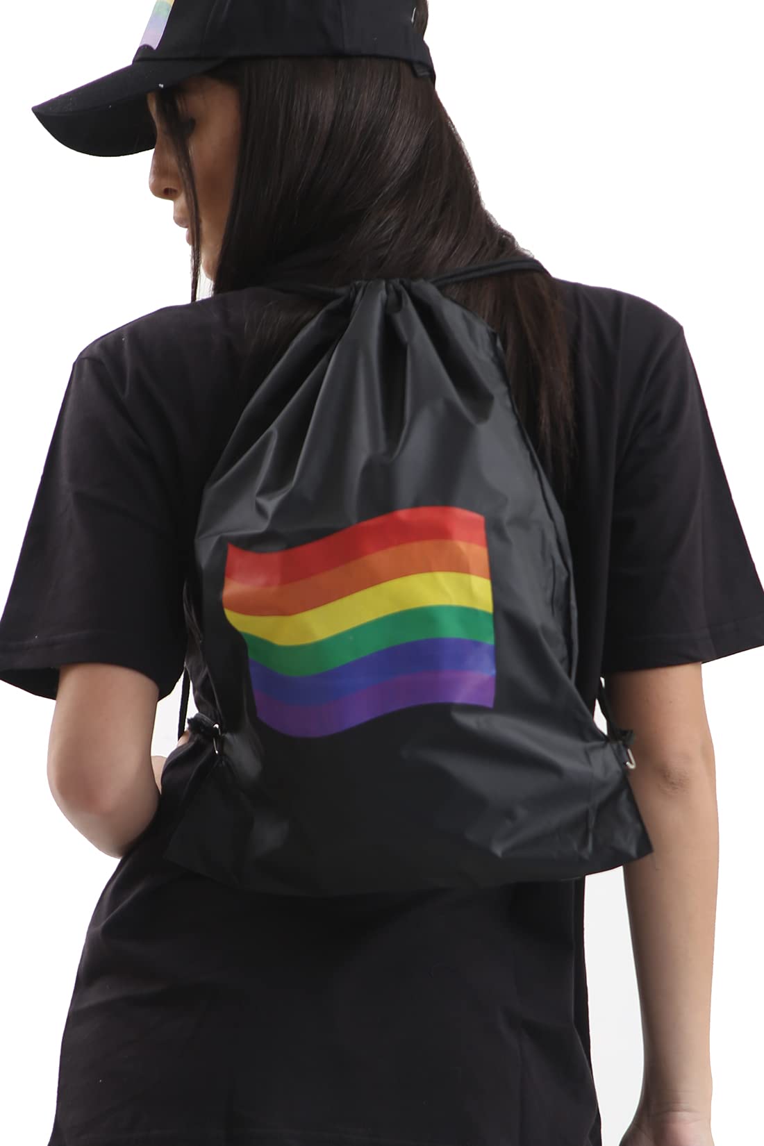 The Fancy Dress® Deluxe QUALITY GAY LESBIAN PRIDE FANCY DRESS ACCESSORY Rainbow Hats Jewellery LGBT Parade Party Lot UK (Rainbow Flag Print Bag)