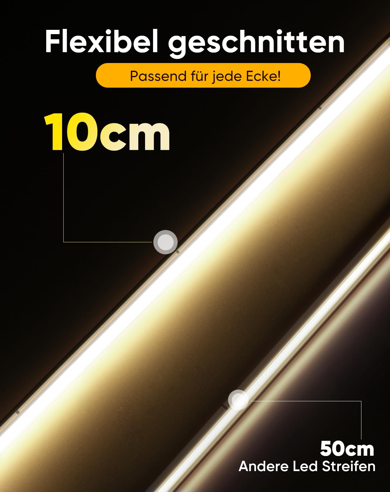 230V COB LED Streifen Aussen, 240 LEDs IP67 Wasserdicht Selbstklebend, Bande LED 900LM Ohne Trafo Flexible Kürzbar für Zimmer und Außen Dekoration Beleuchtung, 4000K Neutralweiß, 5m