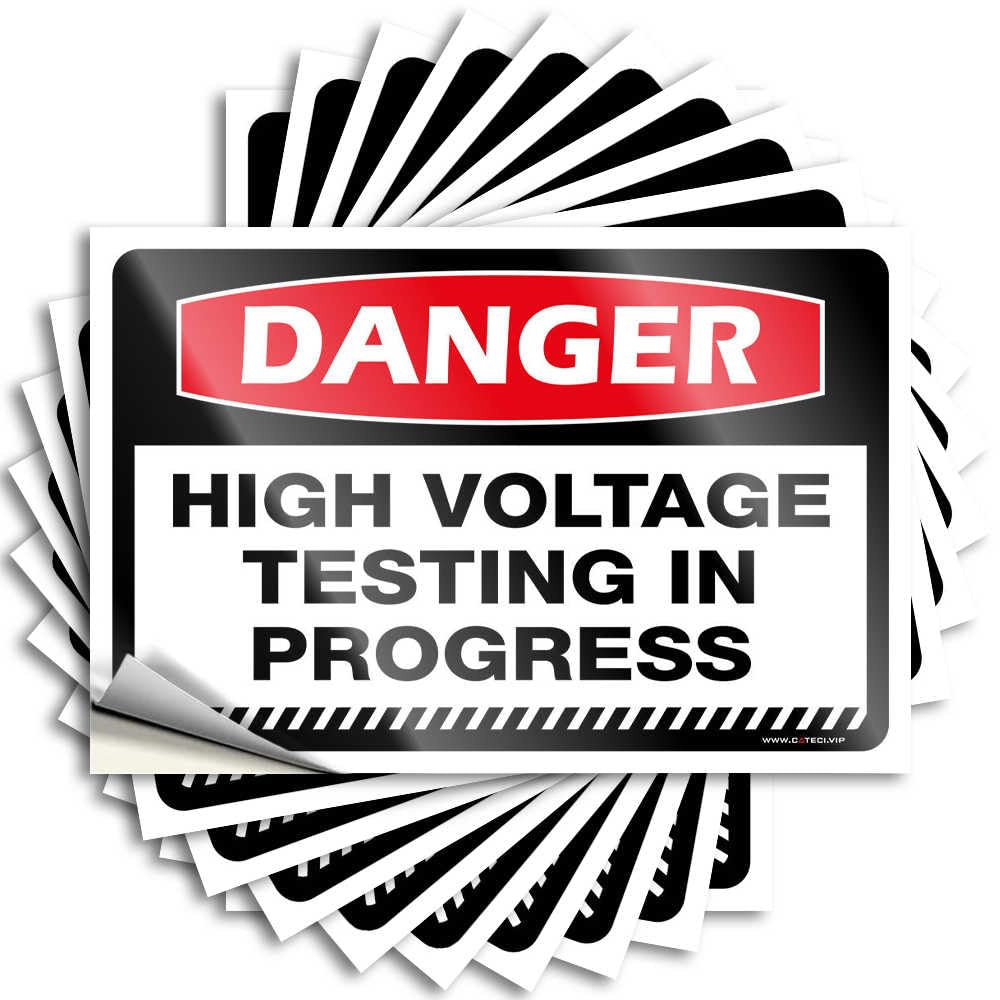 Coffee Decor Label Car for Woman Funny - Door Peel and Stick Danger High Voltage Testing in Progress: Fade Resistant Wall(20X30CM-1Pcs)
