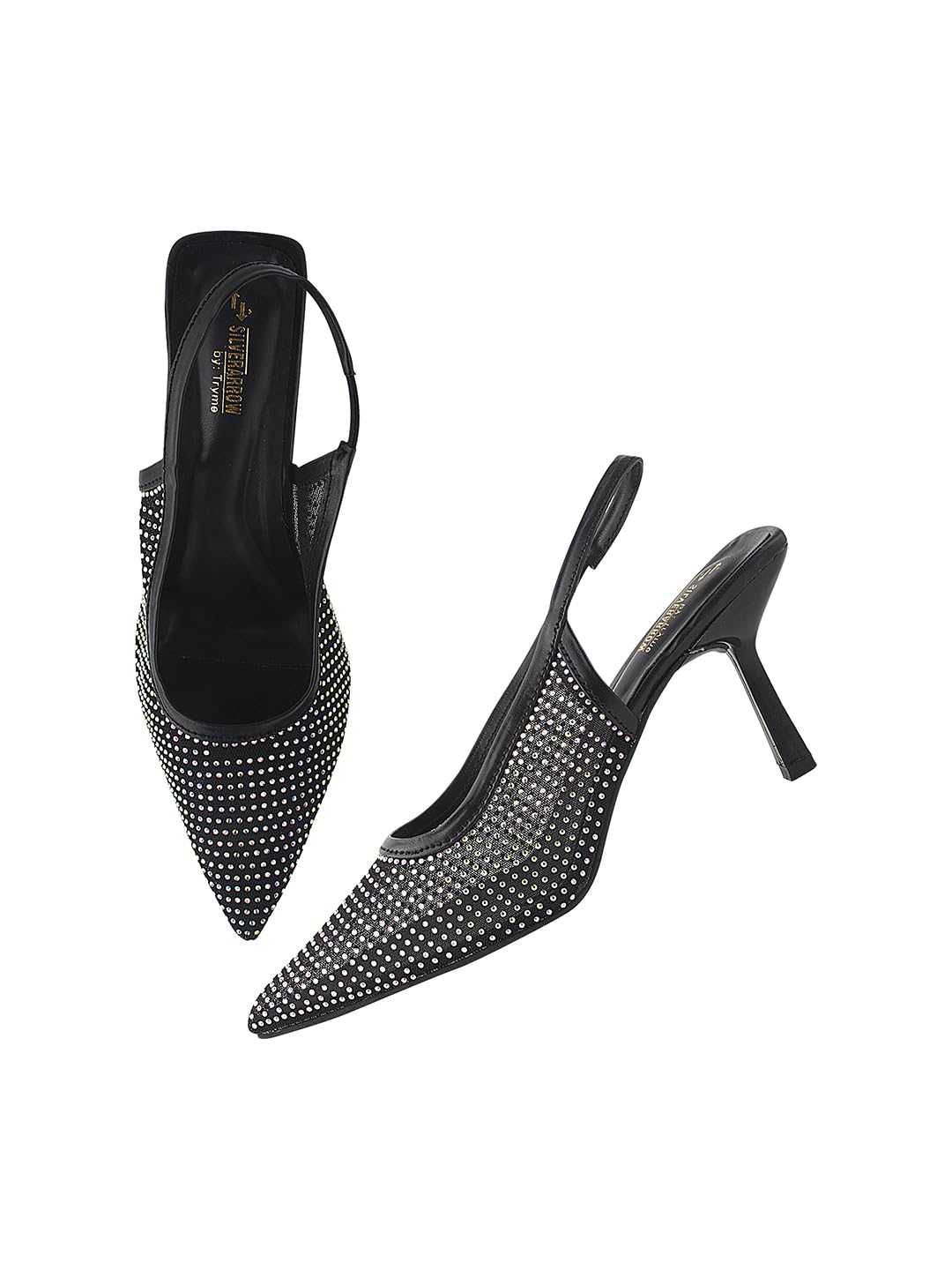 Women's Disco Stiletto Heel Net Design | Fusion Wears | Fashion Sandals-image-4