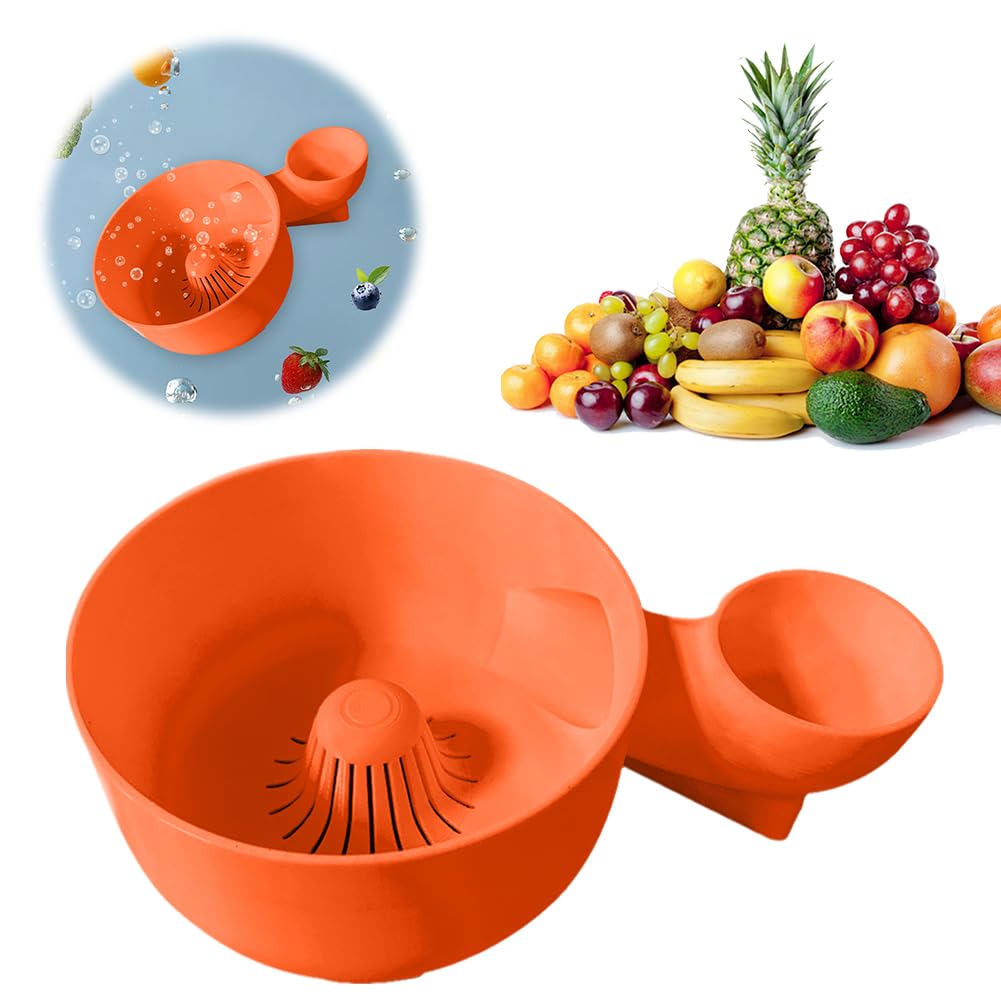 Tazón portátil de frutas de lavado canasta automática de vegetales y lavadora de frutas (naranja S)