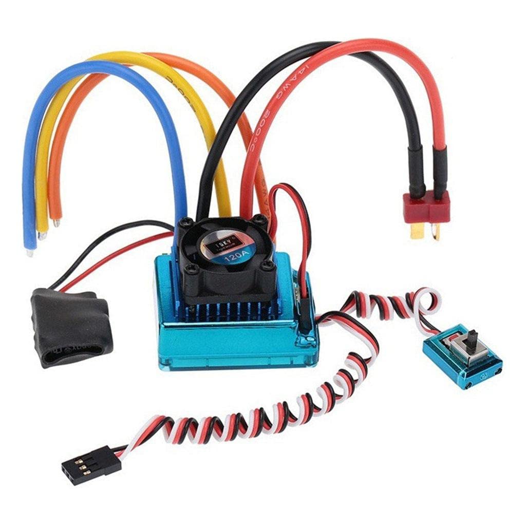 Controlador Electrónico de Velocidad (ESC) Sin Escobillas RC 120A para Coches de Carretera a Escala 1:10