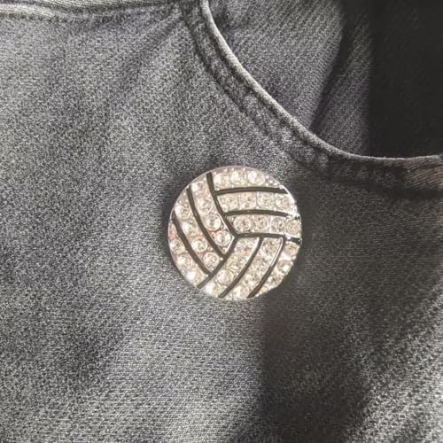 Image of Shiny Rhinestone Baseball Rugby Basketball Enamel Pin Creative Lapel Brooch for Women Men Sports Fans Jackets Backpack Hats Clothes Gift