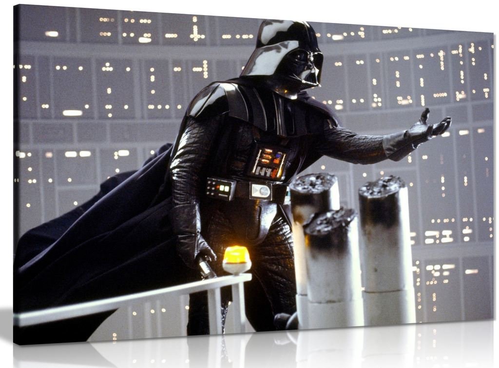 Panther Print Multi-Color Star Wars Darth Vader Bridge Canvas Wall Art Picture Print (36X24in)