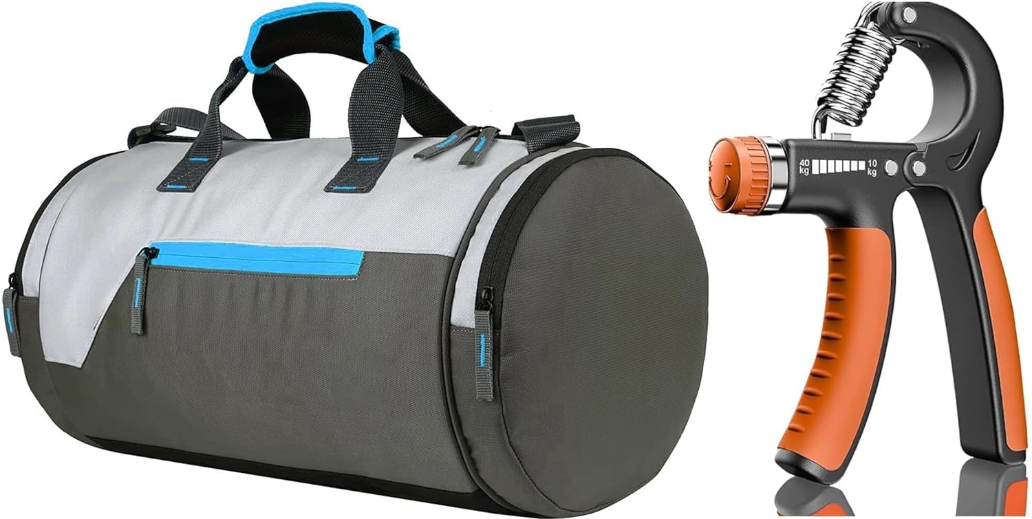 Duffel Shoulder Gym Bag - Easy to Carry Gym Bag 30 LTR | Premium Sports Gym Bag | Adjustable Shoulder Bag for Men Women (Medium, Gym Bag with Hand Grip, Blue) (Backpacks)-image-18