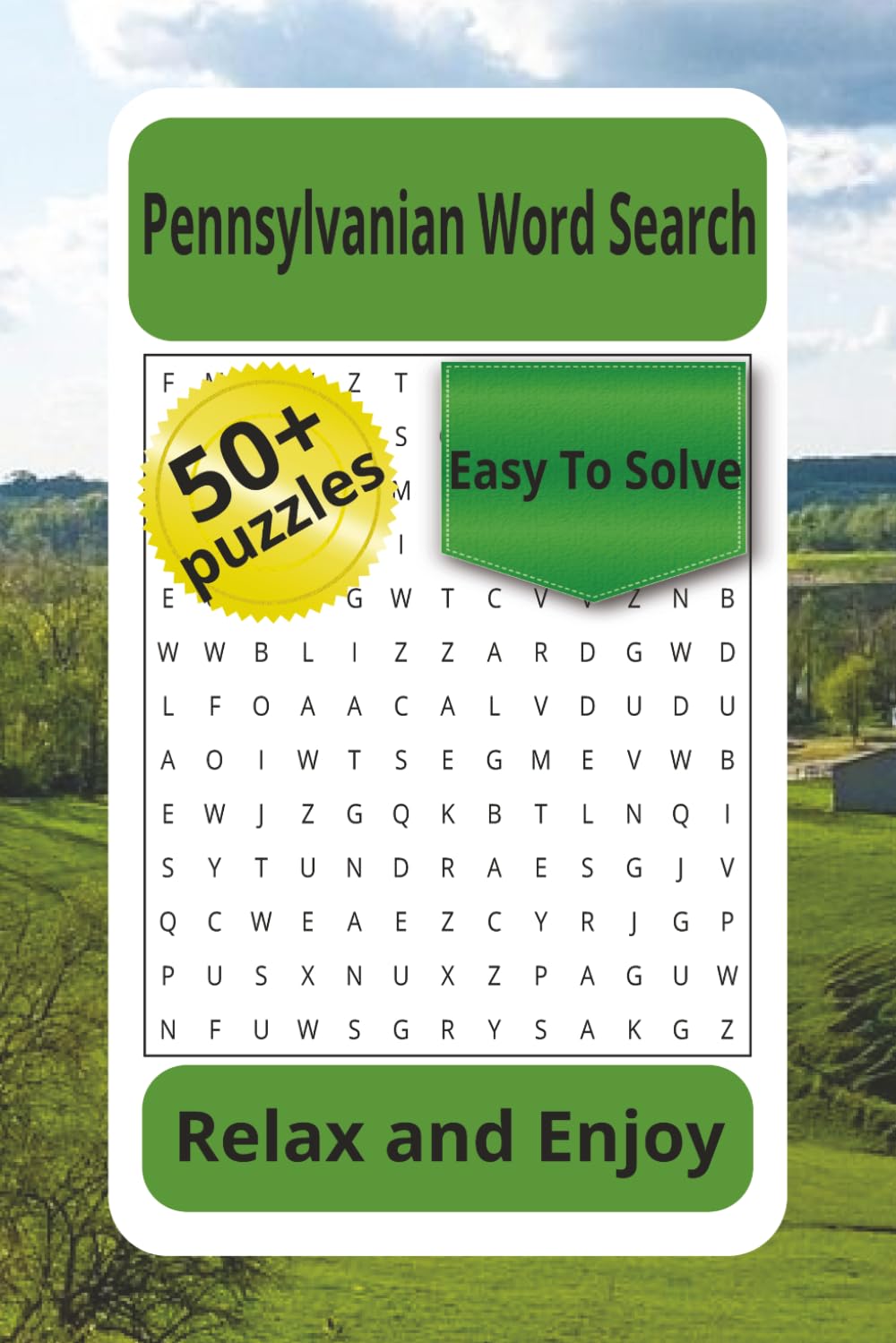 Pennsylvania Word Search: Word search, Pennsylvania, relaxing, easy, 50+ puzzles, sharpen your mind.