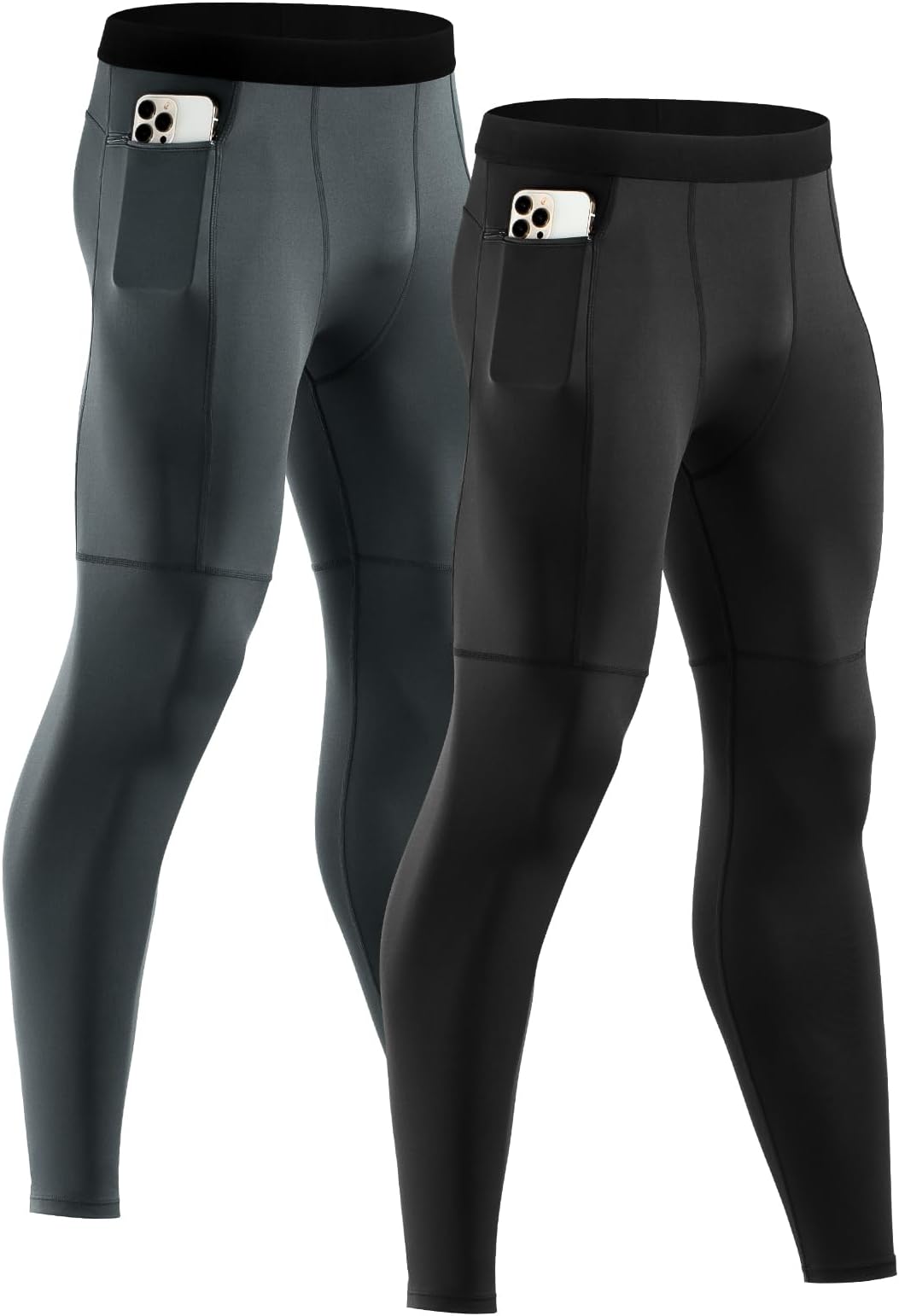 1 Pack Men's Leggings,Sports Tights Leggings Base Layer,Black,S